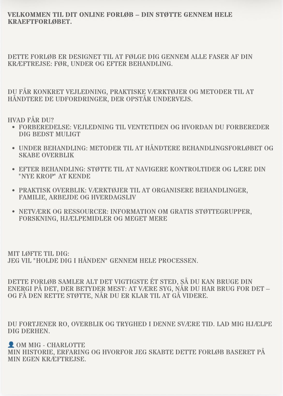 Før, Under & Efter - Online Kræftforløb (Delbetaling)