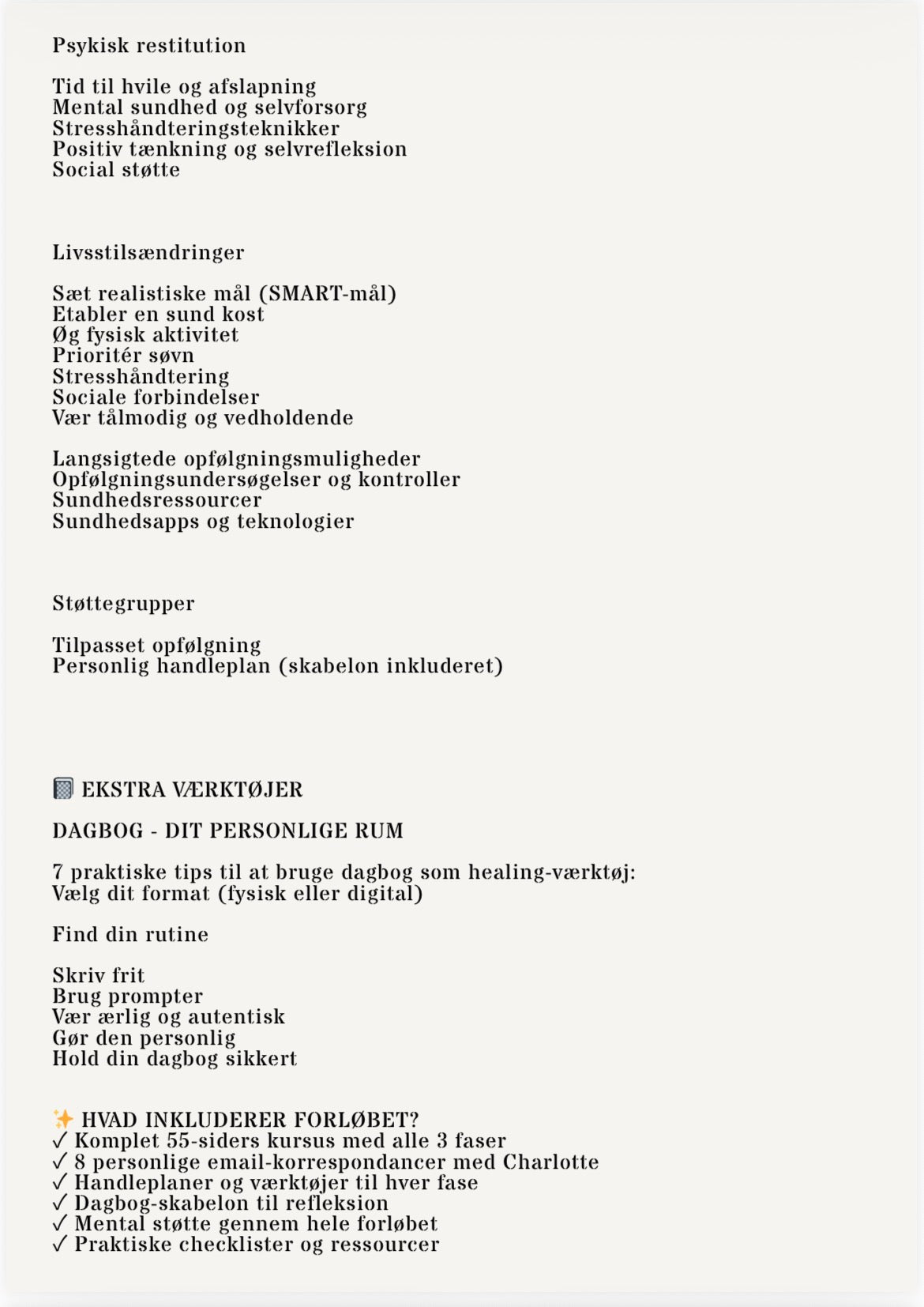 Før, Under & Efter - Online Kræftforløb (Delbetaling)